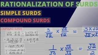 SURDSHOW TO RATIONALIZE THE DENOMINATOR OF A SURD [upl. by Chrysa368]