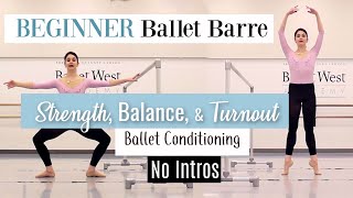 NO INTROS Beginner Ballet Barre for Strength Balance amp Turnout  Kathryn Morgan [upl. by Ahsitul537]