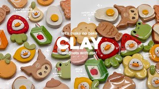 how i make clay magnets 🧃🍓🍊 using air dry clay  no bake [upl. by Unni]