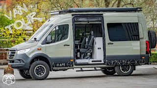 Mercedes Sprinter 4X4 MWB VAN TOUR sleeps 4  shower  APE ADVENTURE VANS [upl. by Edgerton75]