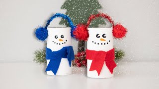 Schneemann aus Papprolle⛄  winterliche Bastelidee für Kinder winterbasteln bastelidee crafts [upl. by Christenson432]