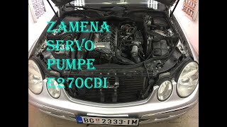 Mercedes E270 W211 power steering pump replacement [upl. by Wooster546]