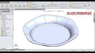 Solidworks Superficie  Plato con recubrir superficie [upl. by Bonnee]