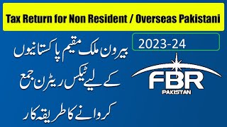 How to submit Tax Return for Non Resident Person  Overseas Pakistani for the Year 202324 [upl. by Asselam]