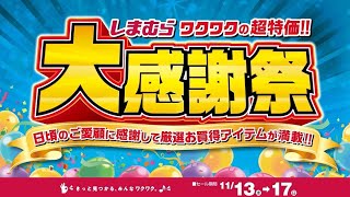 日頃のご愛顧に感謝して厳選お買得アイテムが満載！ しまむら大感謝祭開催！1117日まで！ [upl. by Ellivnarg278]