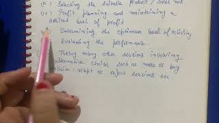 Objectives CVP analysis cost accounting bcom mcombba [upl. by Malti]