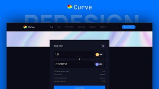 Crypto Curve Finance Redesign SPEED UI by Figma [upl. by Furey]