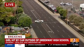 Girl hit by vehicle in front of north Phoenix high school [upl. by Amalle]