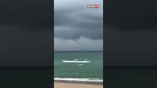 Waterspout  Large Waterspout Spotted Over Lake Michigan Near Highway  News18 shorts  N18S [upl. by Leirbma396]