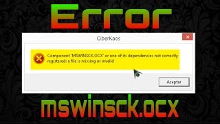 Error MSWINSCKOCX Windows 8 32 Bits [upl. by Raeann]