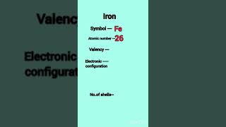 Iron valency electronic configuration valence electrons shorts chemistry [upl. by Rossner]