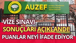 İstanbul Üni AUZEF Güz Dönemi Ara Vize Sınav Sonuçları Açıklandı Puanlar Ne İfade Ediyor [upl. by Ellehcrad]