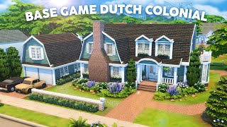 Base Game Dutch Colonial  The Sims 4 Speed Build [upl. by Malachy]