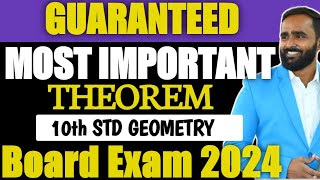 GURANTEED MOST IMPORTANT THEOREM  10th STD GEOMETRY  BOARD EXAM 2024  PRADEEP GIRI SIR [upl. by Juanita817]