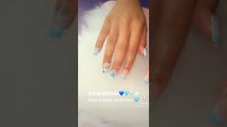 My Clients nails nailtech naildesigns gelx gelxnails supportsmallbusiness nailart bluenails [upl. by Rednal]