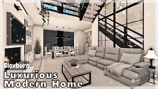 BLOXBURG Luxurious Modern Home Speedbuild interior  full tour  Roblox House Build [upl. by Ahsinan995]