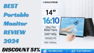 VCHANCE 14 2K Touchscreen Portable Monitor 2240x1400p 100�IP3 Office Travel External Display [upl. by Eardnaed]