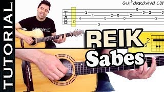 como tocar SABES de REIK en guitarra TUTORIAL PERFECTO acordes y RITMO [upl. by Annatsirhc]