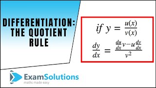 Differentiation  The Quotient Rule  ExamSolutions Maths Revision [upl. by Yenaled23]