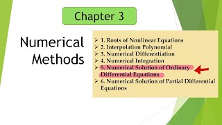 NUMERICAL METHODS Numerical solution of ordinary differential equations [upl. by Yaras62]