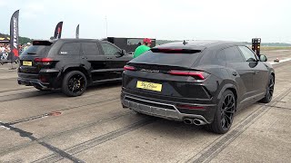 Jeep Grand Cherokee Trackhawk SRT vs Lamborghini Urus [upl. by Noelc]