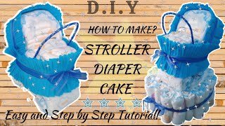 DIY Stroller Diaper Cake  Gift Ideas for Baby Shower amp Christening Easy tutorial diy diapercake [upl. by Feinberg26]