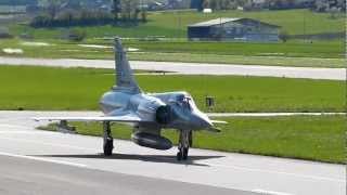 Payerne airbase Epervier 2012  joint spring exercise of Swiss Hornets and French Mirage 2000 01 [upl. by Lupe173]