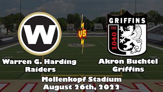 Warren G Harding Raiders Varsity Football vs the Akron Buchtel Griffins [upl. by Concettina]