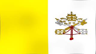 Bandera Ondeando e Himno de Ciudad del Vaticano  Flag Waving and Anthem of The Vatican City [upl. by Tterraj]