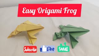 Easy Origami Frog Tutorial  Paper frog  Origami Toys  art and craft [upl. by Pattison]