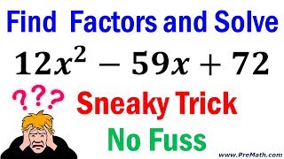 How to Factor and Solve Quadratics  Sneaky Trick  No Fuss Factoring [upl. by Connett]