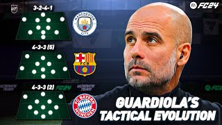 GUARDIOLAS TACTICAL EVOLUTION RECREATING PEPS BARCELONA BAYERN AND MAN CITY TACTICS IN EA FC 24 [upl. by Nickolai]