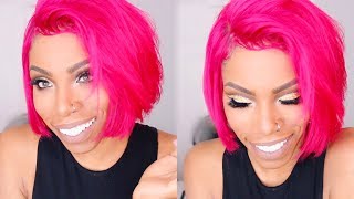 🦄 DYING MY HAIR NEON RASPBERRY PINK HOW TO DYE A LACE FRONTAL WITHOUT DYING THE LACE [upl. by Clywd]