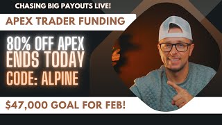 Live Day Trading with Apex Trader Funded Accounts  80 off Ends Today Code ALPINE [upl. by Zrike207]