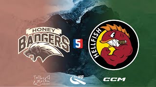 Honey Badgers V Hellfish  Div 5  8th August  IceHQ Beer League ice hockey [upl. by Ajet]