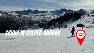 Skiing in Soldeu Andorra to Chair Lift [upl. by Nibroc]