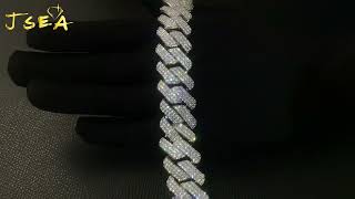 20mm 2 Row Cuban Chain Moissanite Necklace For Men Hip Hop Jewelry [upl. by Kerk]