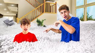 I Filled My Brothers Entire ROOM With Packing Peanuts [upl. by Oinotla]