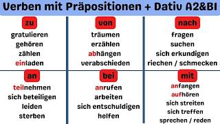 Die 30 wichtigsten DativVerben mit Präpositionen A1  B1 Most common dative verbs with examples [upl. by Neetsirhc208]