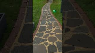 CRAZY PAVING TRANSFORMATION jetwashing jetwash pressurewashing [upl. by Dante]