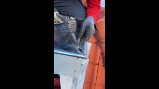 A roofer Shows how to bend zinc to size and how to solder zinc [upl. by Proulx]