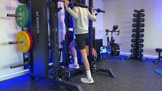 Barbell front foot elevated calf raise post acl surgery [upl. by Yentnuoc]