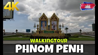 Cambodia  Phnom Penh  Downtown City 4K Walking Tour 60FPS [upl. by Karee412]