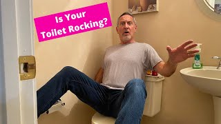 TOILET IS ROCKING BACK AND FORTH How to fix a wobbly toilet that rocks front to back [upl. by Ennairoc]