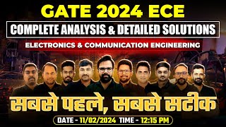 GATE 2024 ECE  Exam Analysis amp Detailed Solution  Electronics amp Communication Engineering  11 Feb [upl. by Kulda]