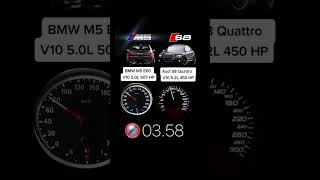 BMW M5 E60 V10 507 HP vs Audi S8 D3 V10 450 HP acceleration [upl. by Cohligan]