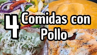 ✅4 COMIDAS CON POLLO BIEN FÁCILES mihogardulcehogar recetas recetasconpollo comidasconpollo [upl. by Tatiana]