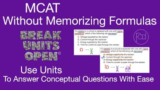 MCAT Without Memorizing Formulas Trick Use Units To Answer Tough Conceptual Questions [upl. by Jacquet]