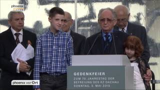 Befreiung Dachau Gedenkfeier zum 70 Jahrestag am 03052015 [upl. by Ecreip536]