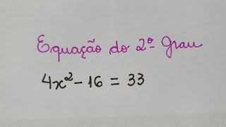 🔴 Equação do 2° Grau Incompleta do tipo ax²  c  0 Professora Angela Matemática [upl. by Ellenid]